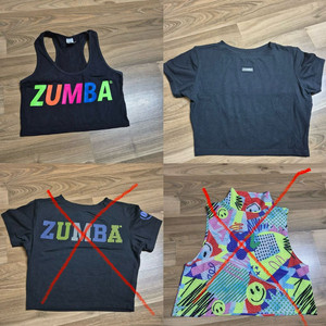 줌바웨어 옷 xs 나시 반팔 티셔츠 크롭 민소매 이미지