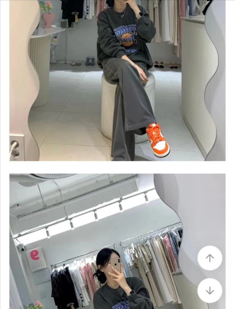 오버핏 피그먼트 맨투맨 이미지