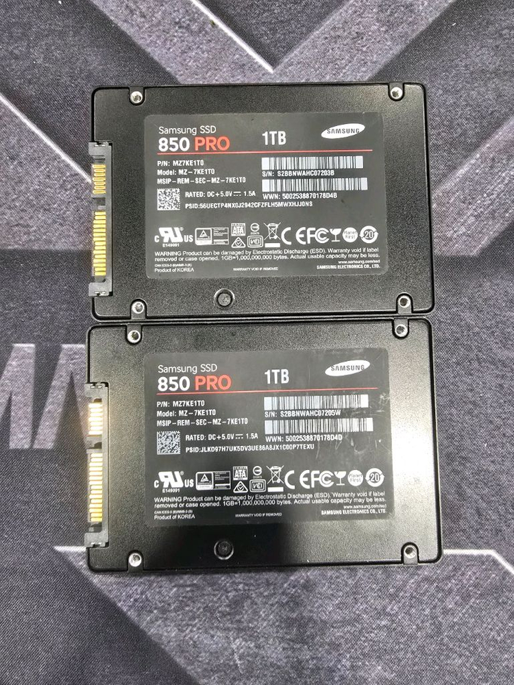 삼성 ssd 850pro 1tb 2개 일괄 팝니다 이미지