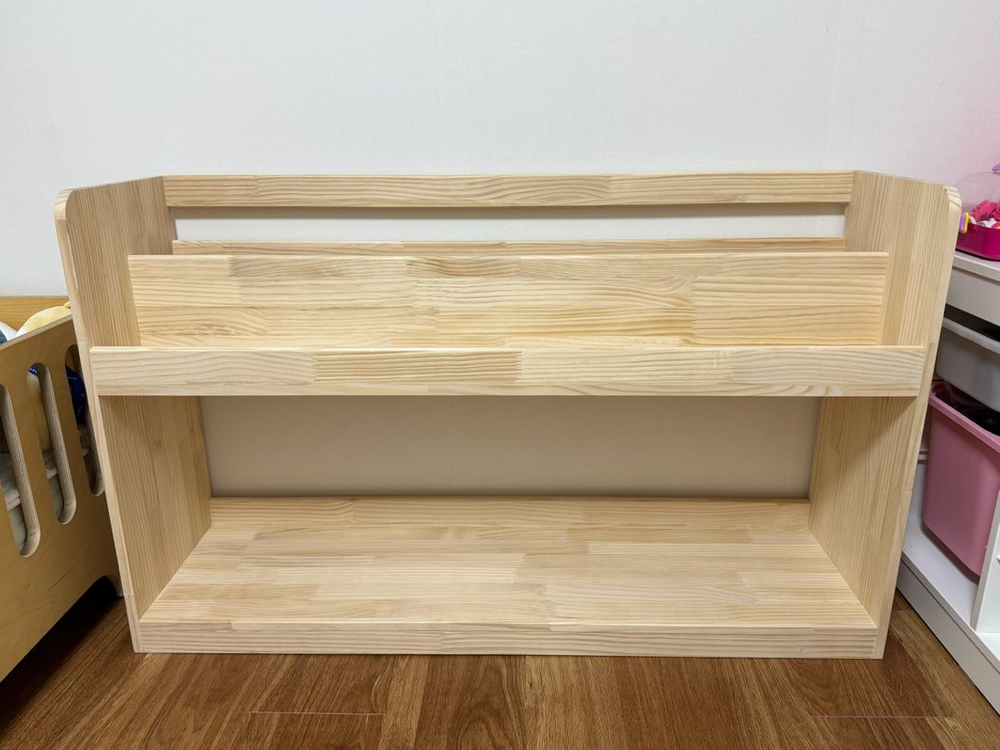 원목 선반형 전면 책장 (새제품) 이미지