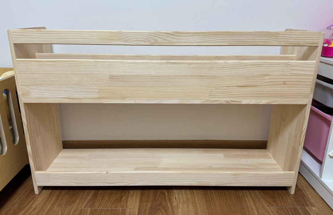 원목 선반형 전면 책장 (새제품) 이미지