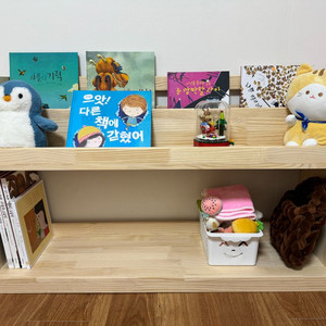 원목 선반형 전면 책장 (새제품) 이미지