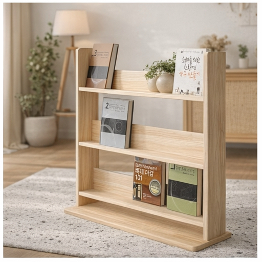 원목 전면 책장 (새제품) 이미지