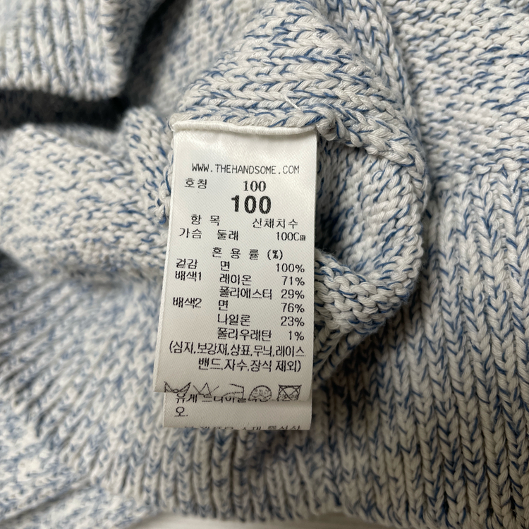 타임옴므 멜란지 블록 카라 니트 탑 (25SS) 이미지