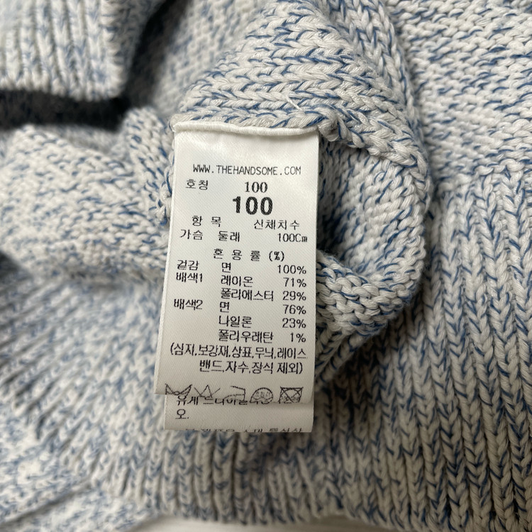 타임옴므 멜란지 블록 카라 니트 탑 (25SS) 이미지