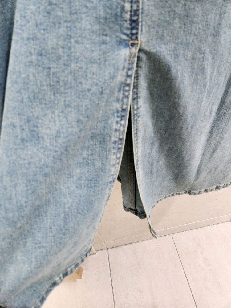 (S)뒷트임 데님 청 롱스커트 머메이드핏 청치마 이미지