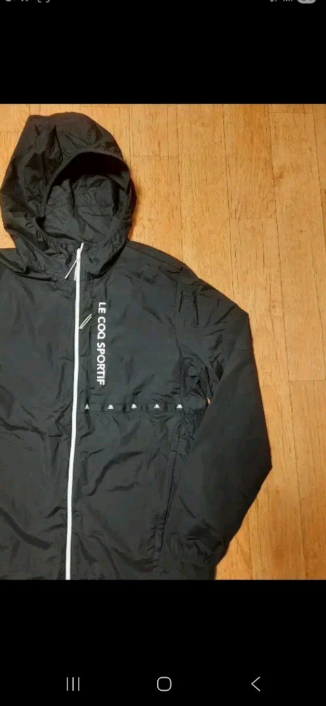 (새옷수준,정품)르꼬끄 스포르티브 후드 바람막이 블랙 자켓, 95 이미지
