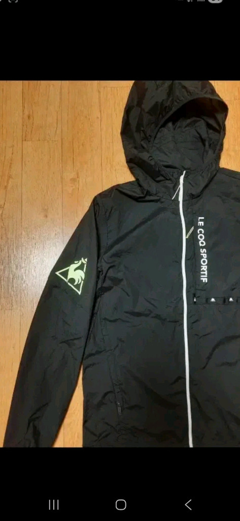 (새옷수준,정품)르꼬끄 스포르티브 후드 바람막이 블랙 자켓, 95 이미지