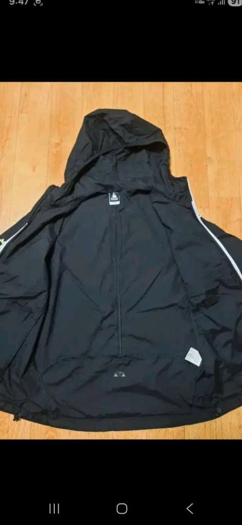 (새옷수준,정품)르꼬끄 스포르티브 후드 바람막이 블랙 자켓, 95 이미지