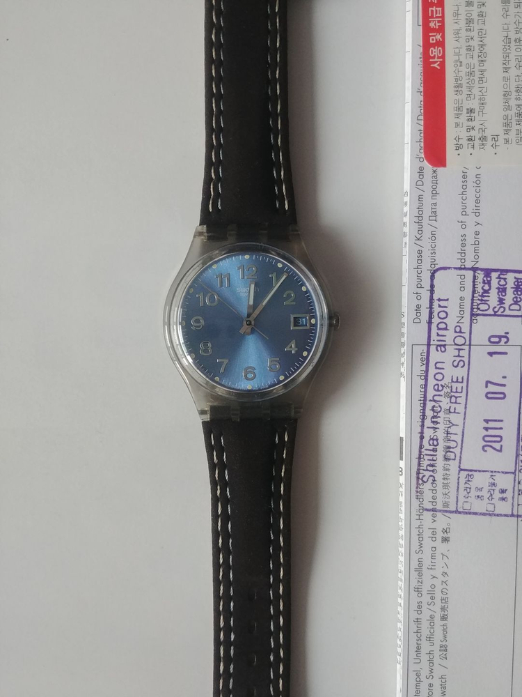 스와치 GM415+스와치 골드 톤 시계 (남녀공용 스와치 시계 2개) 이미지