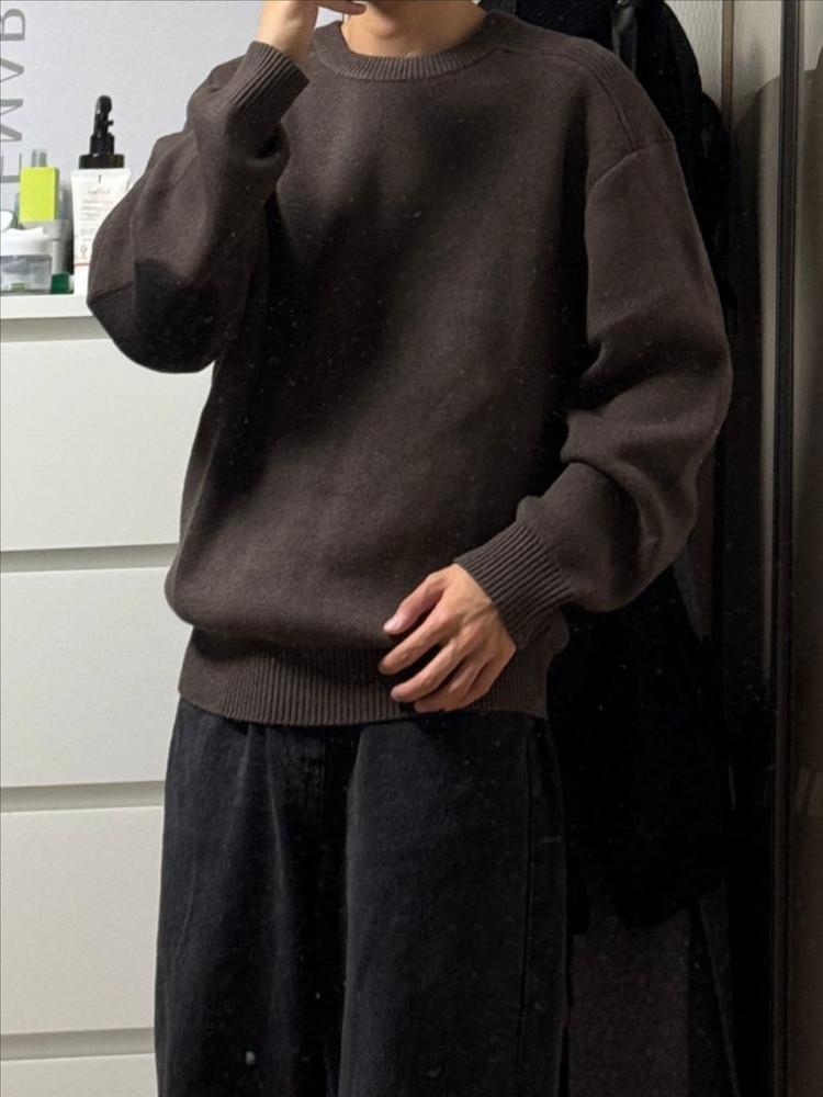 더니트컴퍼니 앨보패치 니트 (스토커즈) XL 이미지