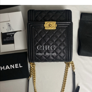 [풀구성 정품] 샤넬 보이사첼 뉴보이 캐비어 금장 이미지