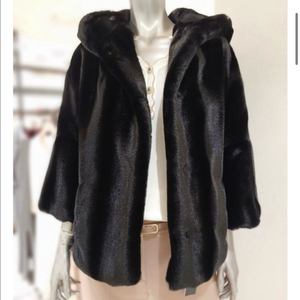 미니멈 후드 에코퍼 페이크퍼 퍼자켓 밍크 모피 이미지