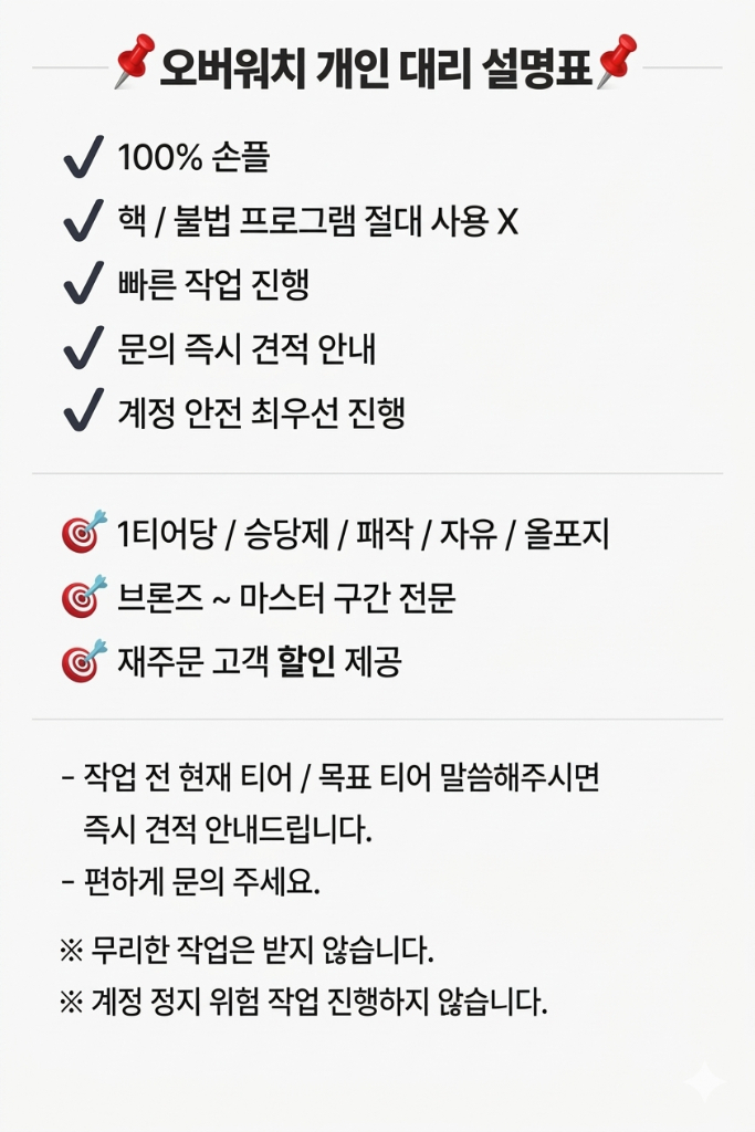 오버워치 개인 대리 (후기 다수) 이미지