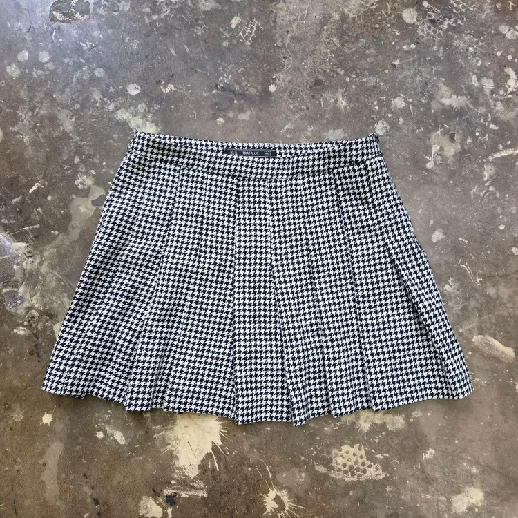 M) ZARA 자라 하운드투스 체크 플리츠 스커트 이미지