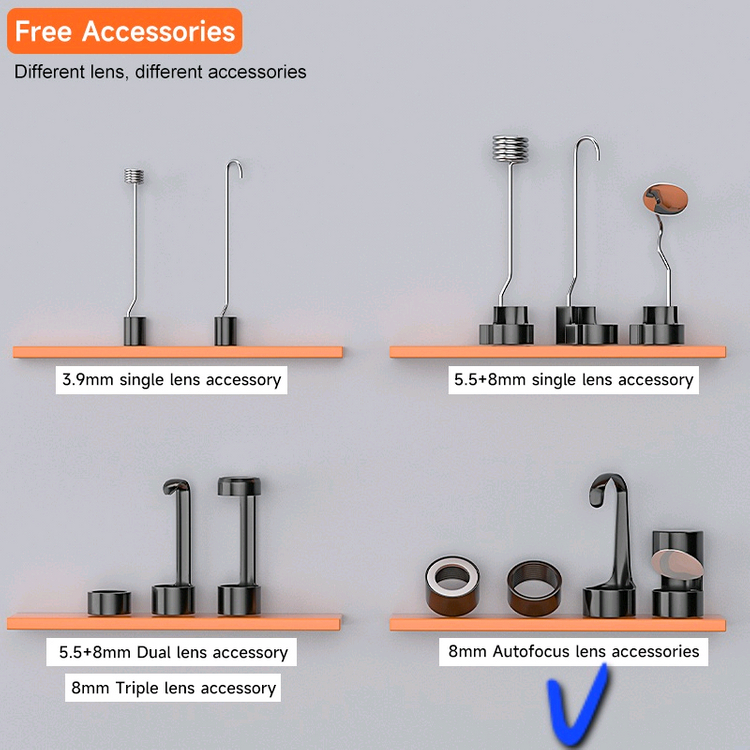 새상품] 오토포커스렌즈5MP 사진,녹화 SD 초고화질 내시경카메라5M 4.5인치 누수탐지 배관검사 이미지