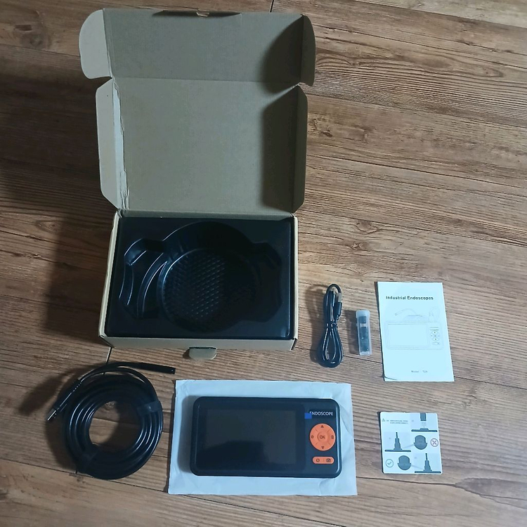 새상품] 오토포커스렌즈5MP 사진,녹화 SD 초고화질 내시경카메라5M 4.5인치 누수탐지 배관검사 이미지