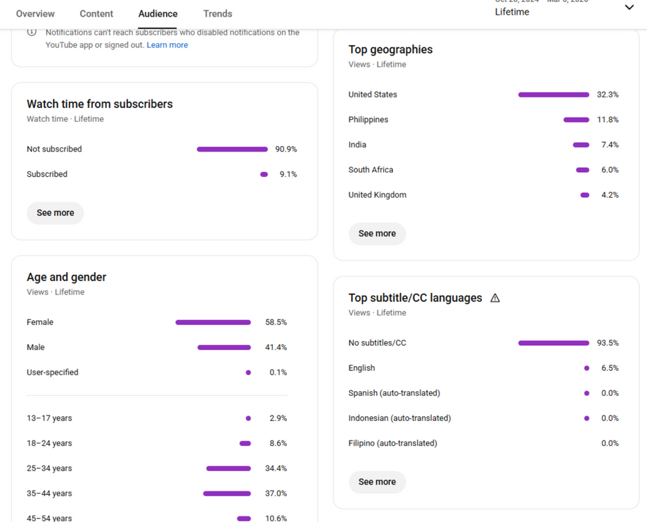 21만명 미국 시청자층 유튜브 채널 이미지