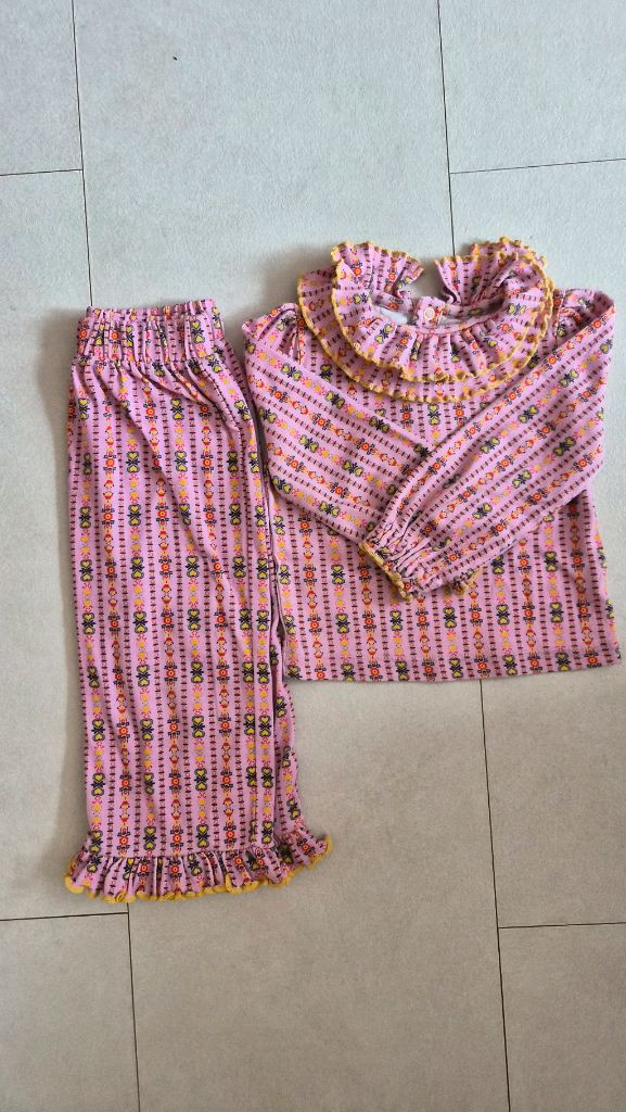 미샤 핑크 보헤미안 러플 피마 셋업 상2하3 이미지