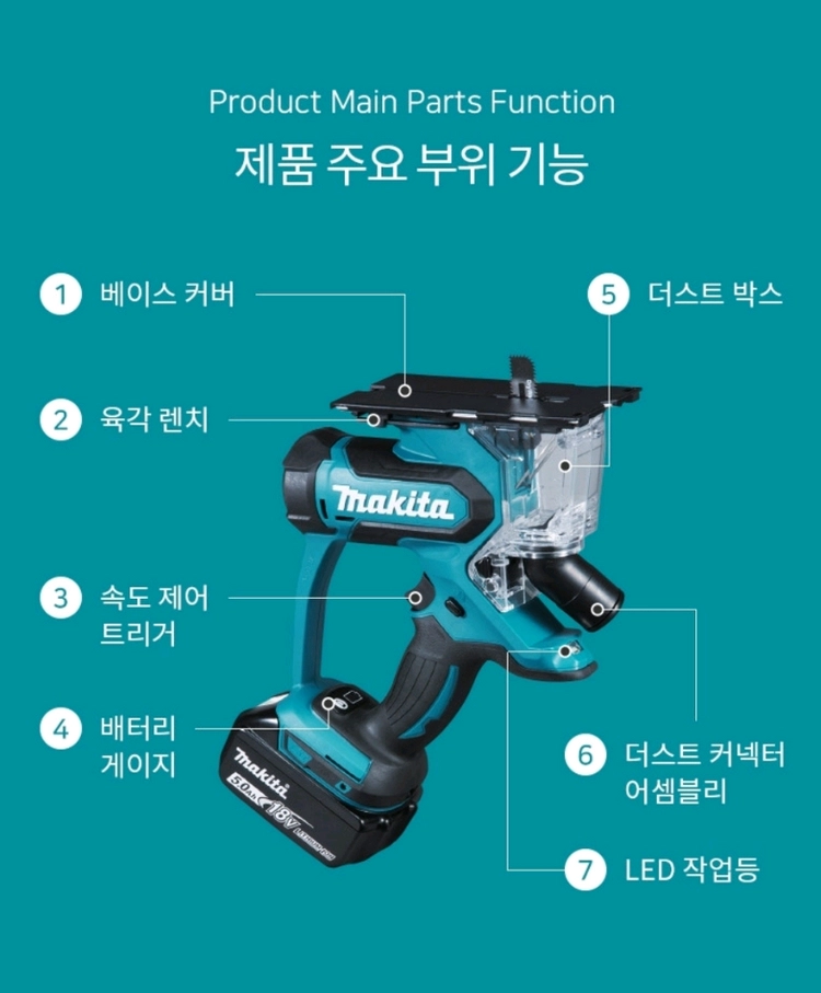[마끼다] DSD180Z / 무선 전동 충전 18V 보드톱 보드컷터 베어툴 / 일본 이미지