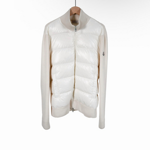 [XL] 몽클레어 남성 와펜 니트 집업 패딩 울 가디건 자켓 아이보리 이미지