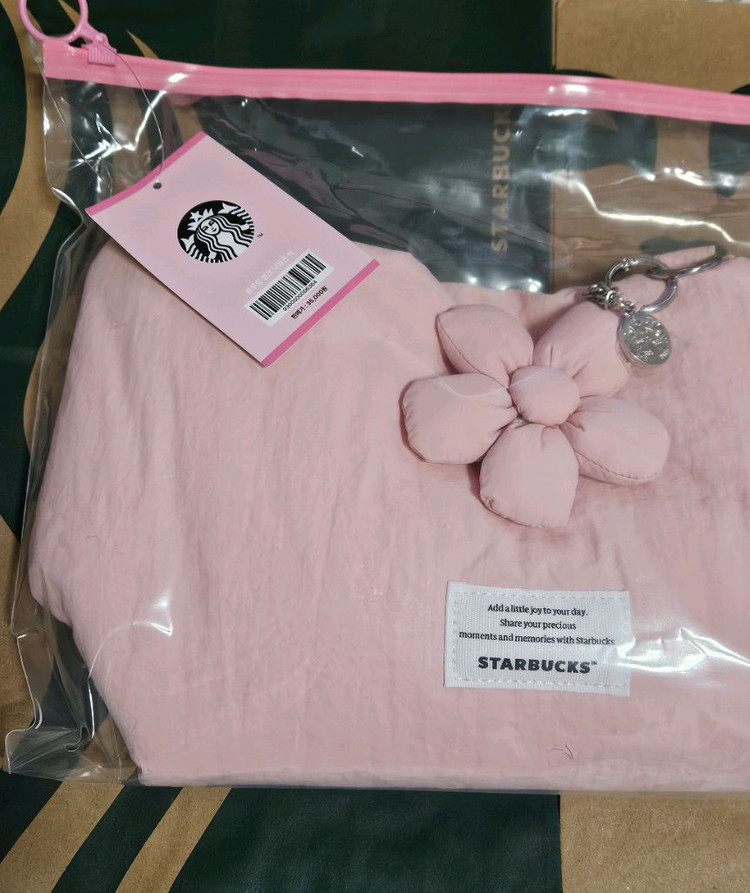 미개봉]스타벅스 체리블라썸 블루밍 핑크 나일론 백 가방 토트백 크로스백 이미지