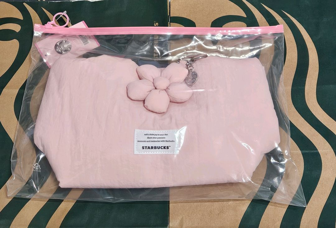 미개봉]스타벅스 체리블라썸 블루밍 핑크 나일론 백 가방 토트백 크로스백 이미지