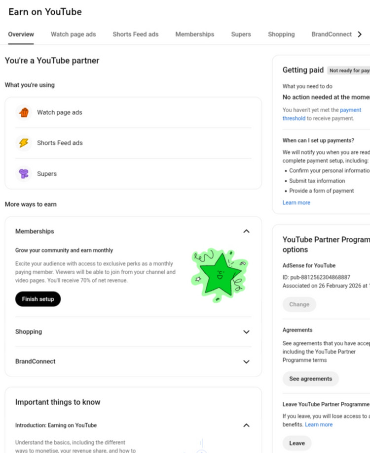 10만명 수익 활성화 유튜브 채널 이미지