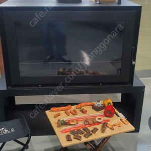 대형 화목난로 벽난로 팝니다 미사용 3면내열유리 (전시품팝니다.) 이미지