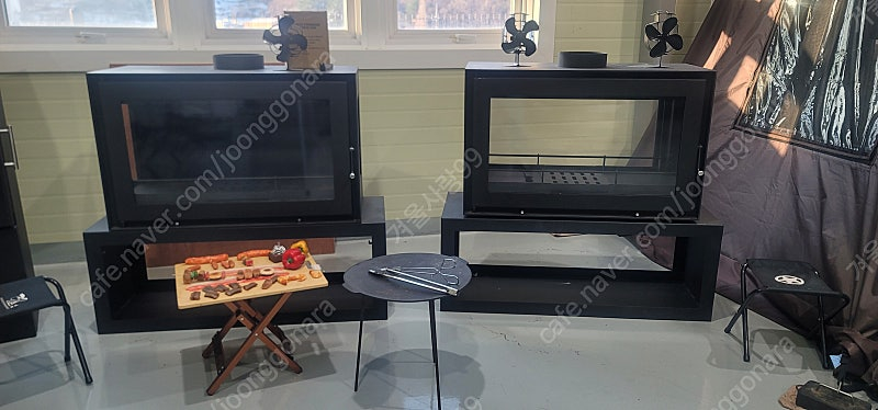 대형 화목난로 벽난로 팝니다 미사용 3면내열유리 (전시품팝니다.) 이미지