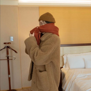 (최종할인) ore store 리얼 카멜 퍼 코트 이미지