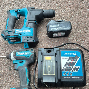 정품 마끼다 18v dhr171 함마드릴 +dtd153임팩드릴+충전기.배터리 일괄 이미지