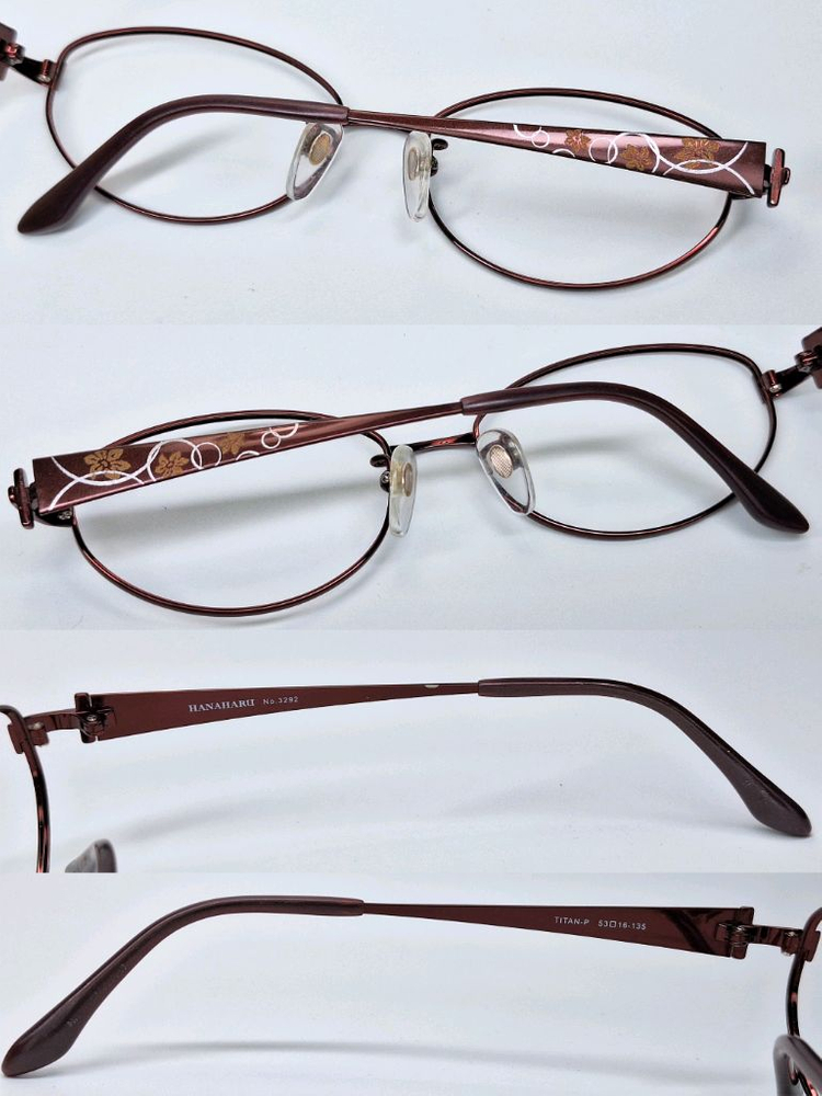 일본 사바에 하우스 HANAHARU No.3292 꽃무늬 티타늄 안경테/여성안경 수입 패션 아이웨어 빈티지 y2k 이미지