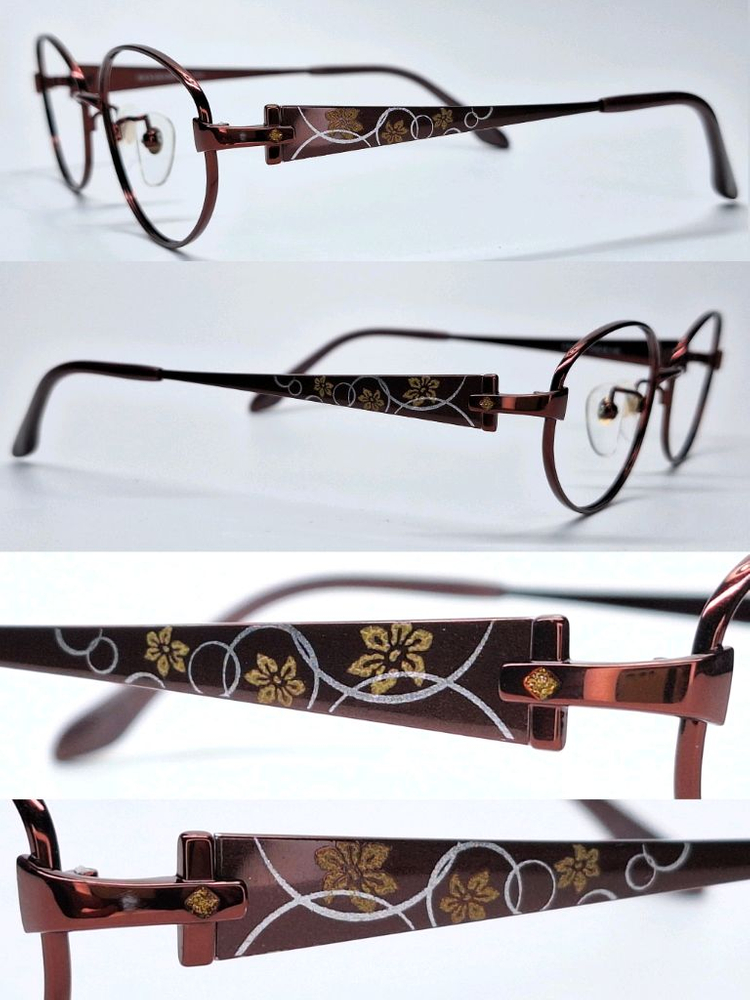 일본 사바에 하우스 HANAHARU No.3292 꽃무늬 티타늄 안경테/여성안경 수입 패션 아이웨어 빈티지 y2k 이미지