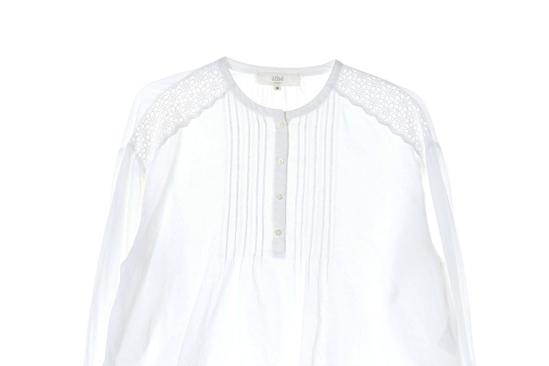 아떼 바네사브루노 화이트 레이스 코튼 긴팔 셔츠 블라우스 이미지