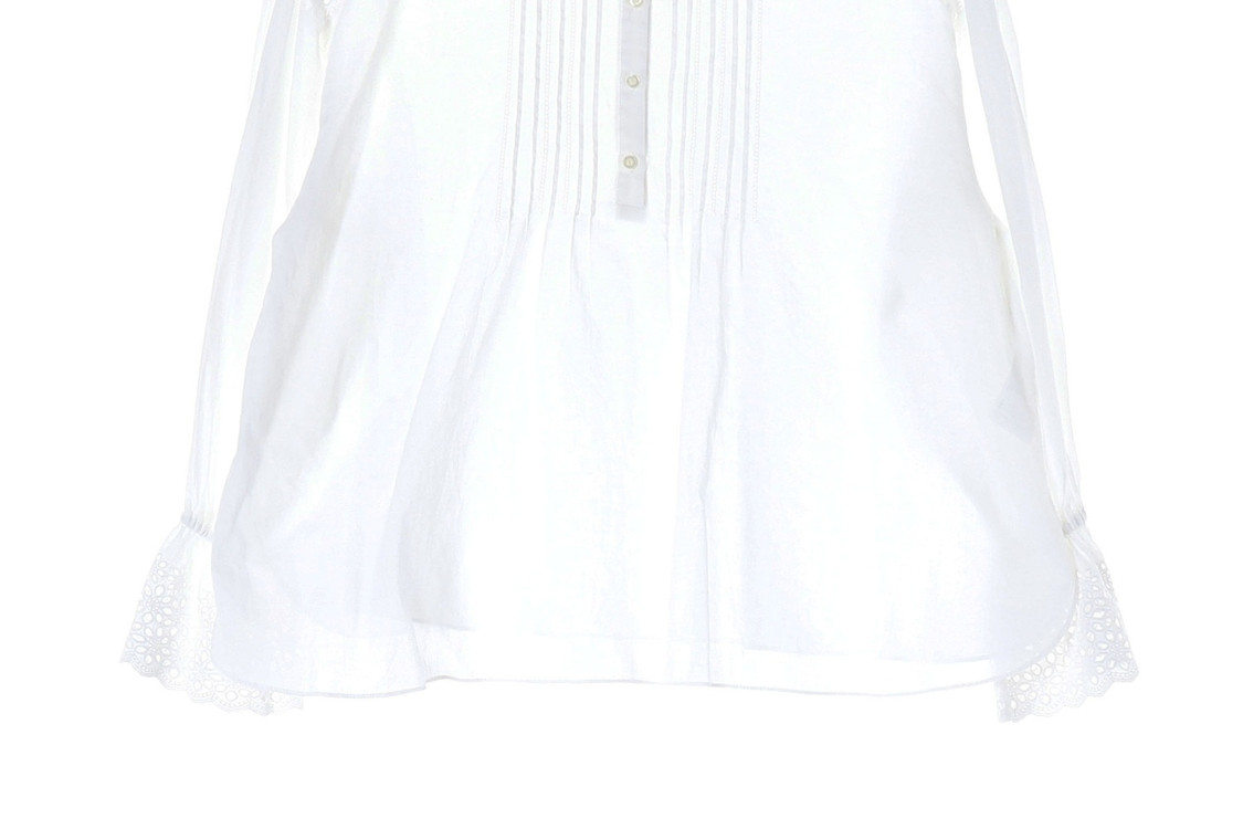 아떼 바네사브루노 화이트 레이스 코튼 긴팔 셔츠 블라우스 이미지