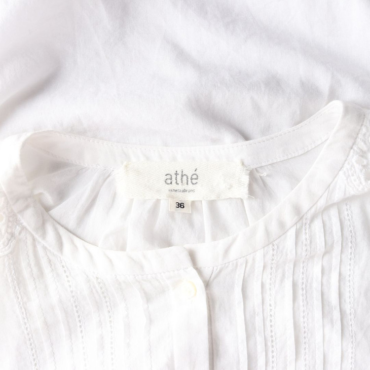 아떼 바네사브루노 화이트 레이스 코튼 긴팔 셔츠 블라우스 이미지