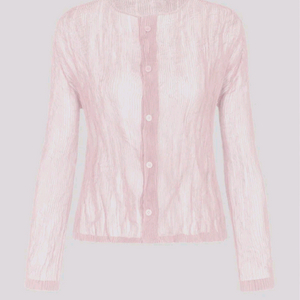 <새상품,가격내림>이세이미야케 쉬폰트위스트2 가디건+탑(라이트핑크) 이미지