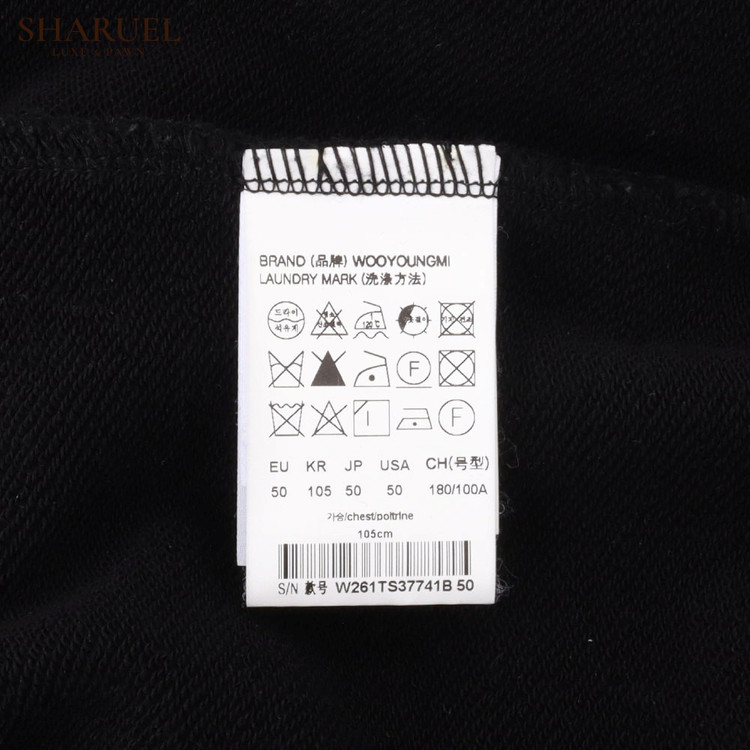 우영미 뉴 백로고 후드티 블랙 W261TS37741B 50사이즈 이미지