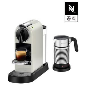 네스프레소 시티즈 D113 캡슐커피머신(화이트)&에어로치노 4 우유거품기 이미지