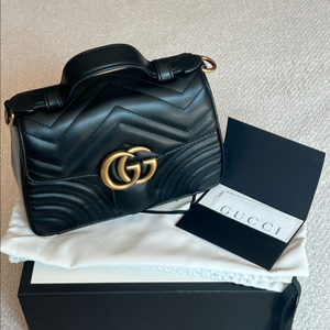 구찌 마몬트 탑 핸들백 미니 블랙 이미지