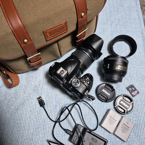 니콘 d3400 afp1855 번들킷과 dx 35.8 풀셋 이미지