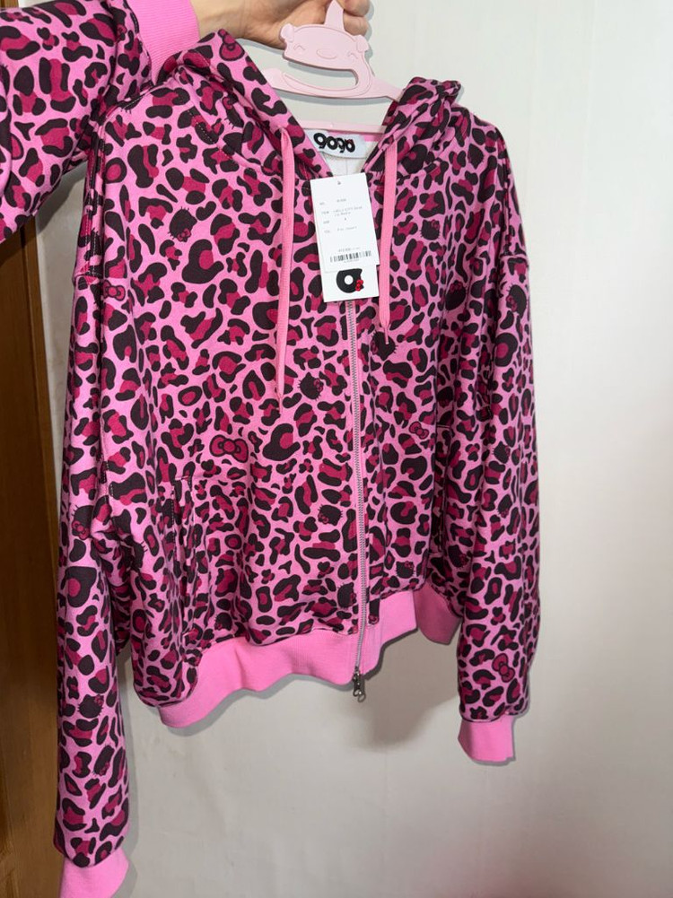 9090girl 헬로키티 핑크 레오파드 후드집업 M 이미지