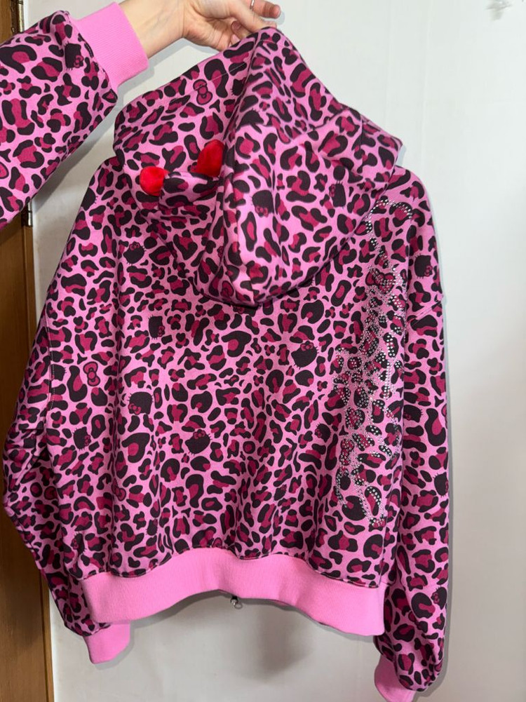 9090girl 헬로키티 핑크 레오파드 후드집업 M 이미지