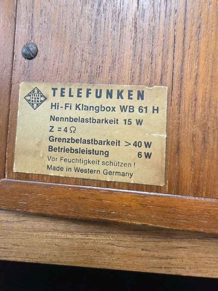 Telefunken Hi-Fi Klangbox WB 61 H 스피커 이미지