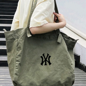 MLB 가방 캔버스 숄더백 에코백 대용량 스쿨백 카키 이미지