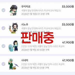 귀멸의칼날 장마피규어 탄생화피규어 사네미 무이치로 시노부 이미지