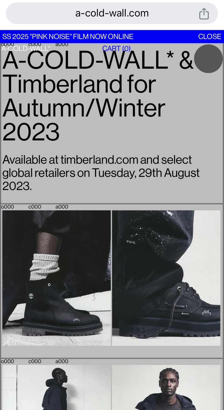 팀버랜드 X 어콜드월 3 아이 보트 슈즈 고어텍스 (Timberland x A-Cold-Wall 3-Eye) 이미지