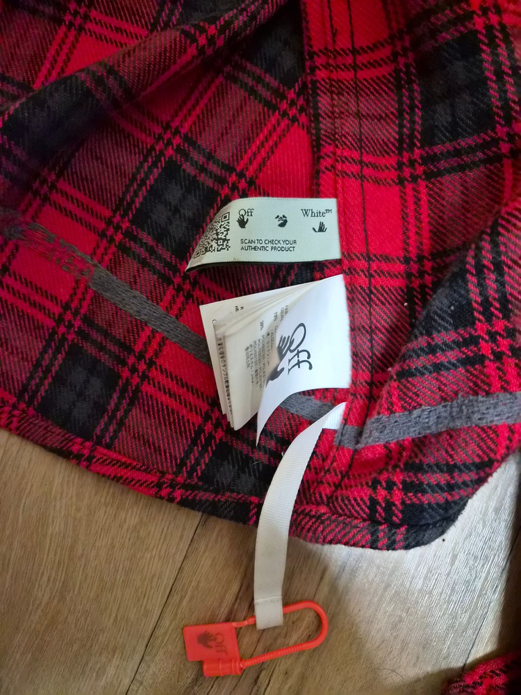 오프화이트 플란넬 체크셔츠 M 이미지