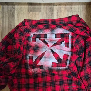 오프화이트 플란넬 체크셔츠 M 이미지